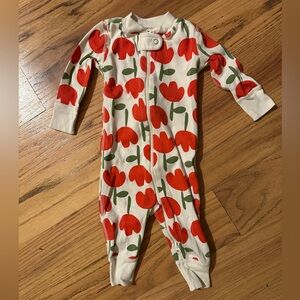Hanna Andersson Red and Green Floral Bodysuit